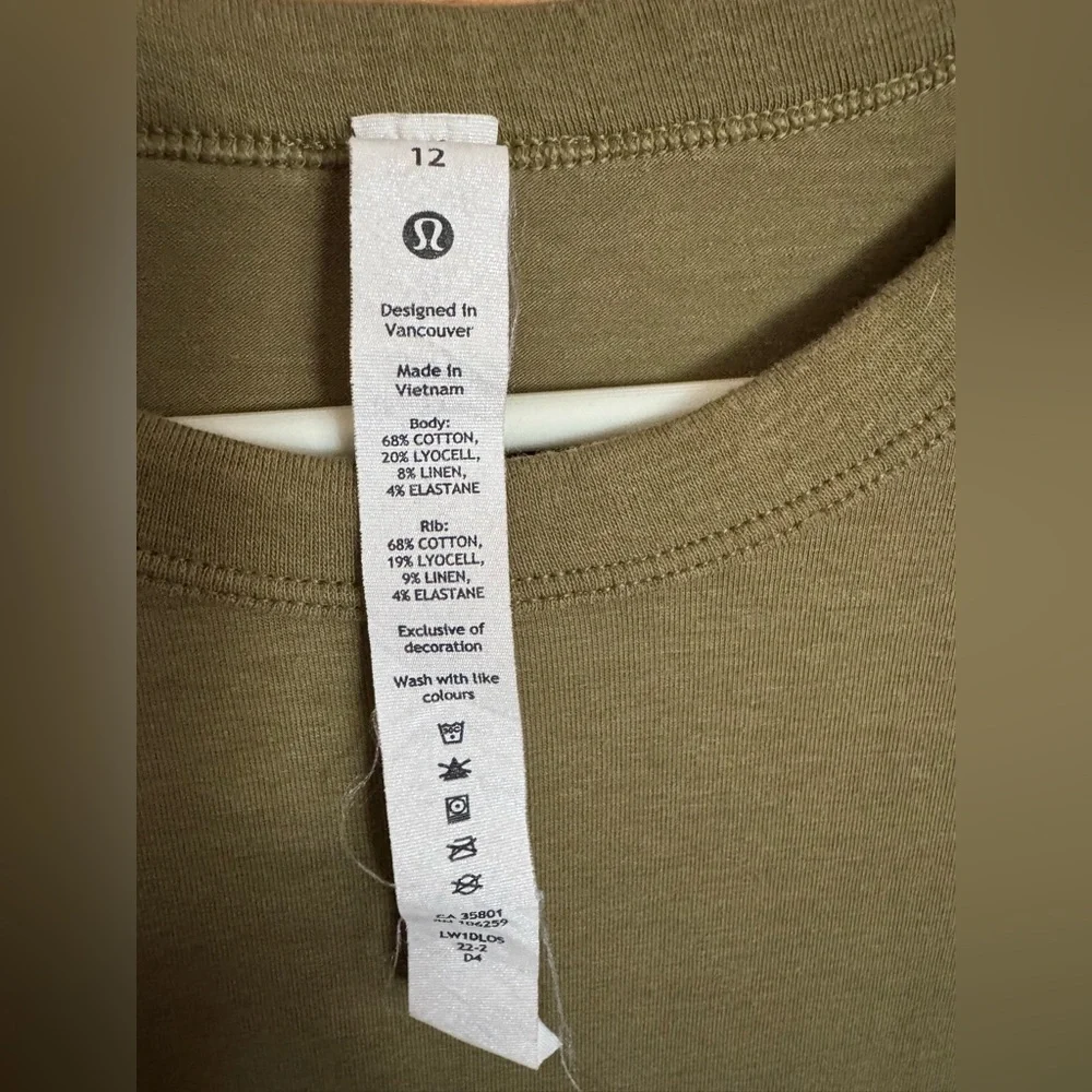 Lululemon Athletica Bronze Green Classic-Fit Cotton-Blend T-Shirt Dress - 12 - Picture 3 of 4